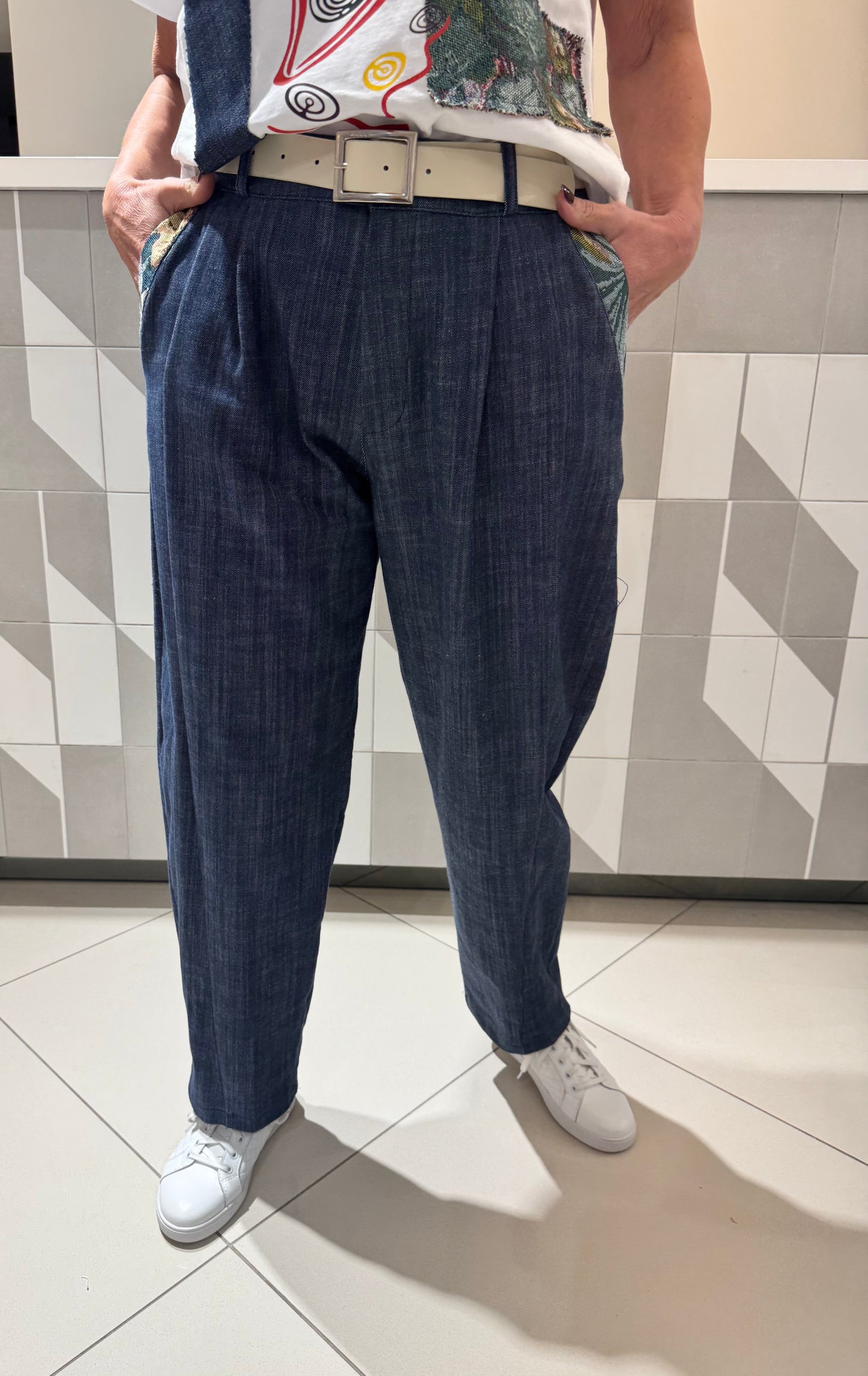 Kelnės plono džinsinio audinio (K602)