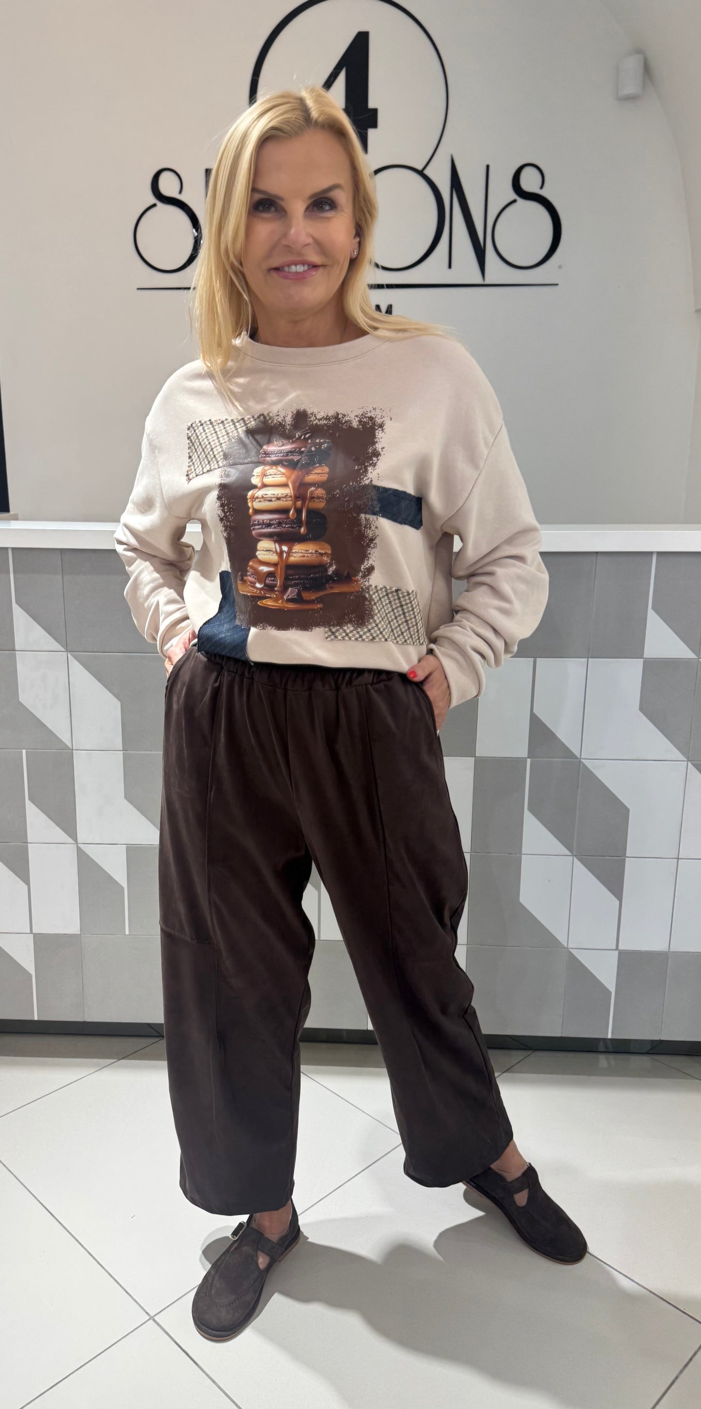 Kelnės didesniam dydžiui (zomšos imitacija ) (K515)