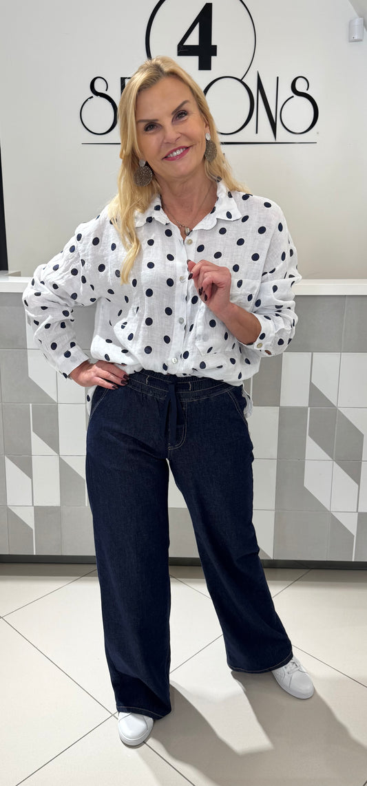 Džinsai su raišteliais (K604)