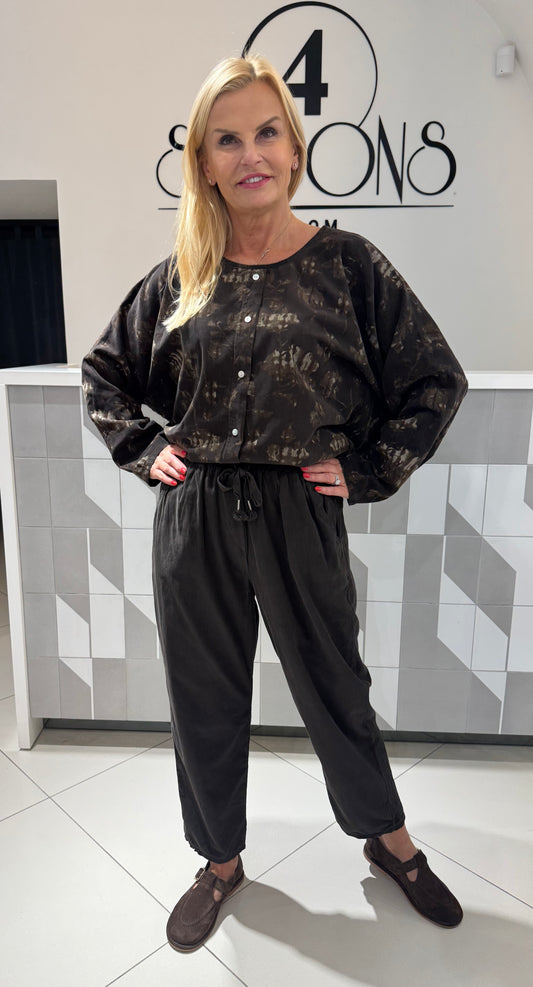 Smulkaus velvetinio audinio kelnės (K522)