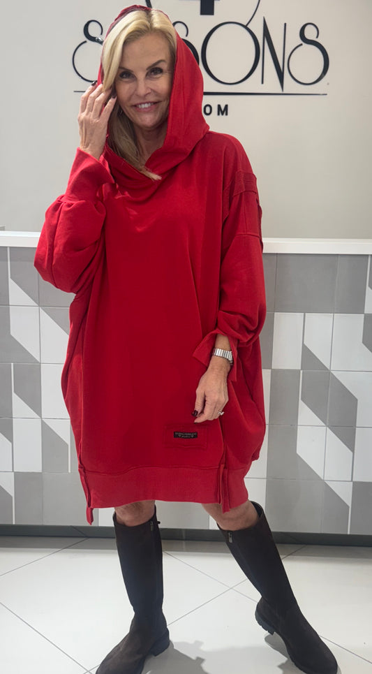 Suknelė -tunika su gobtuvu didesniam dydžiui (P795)