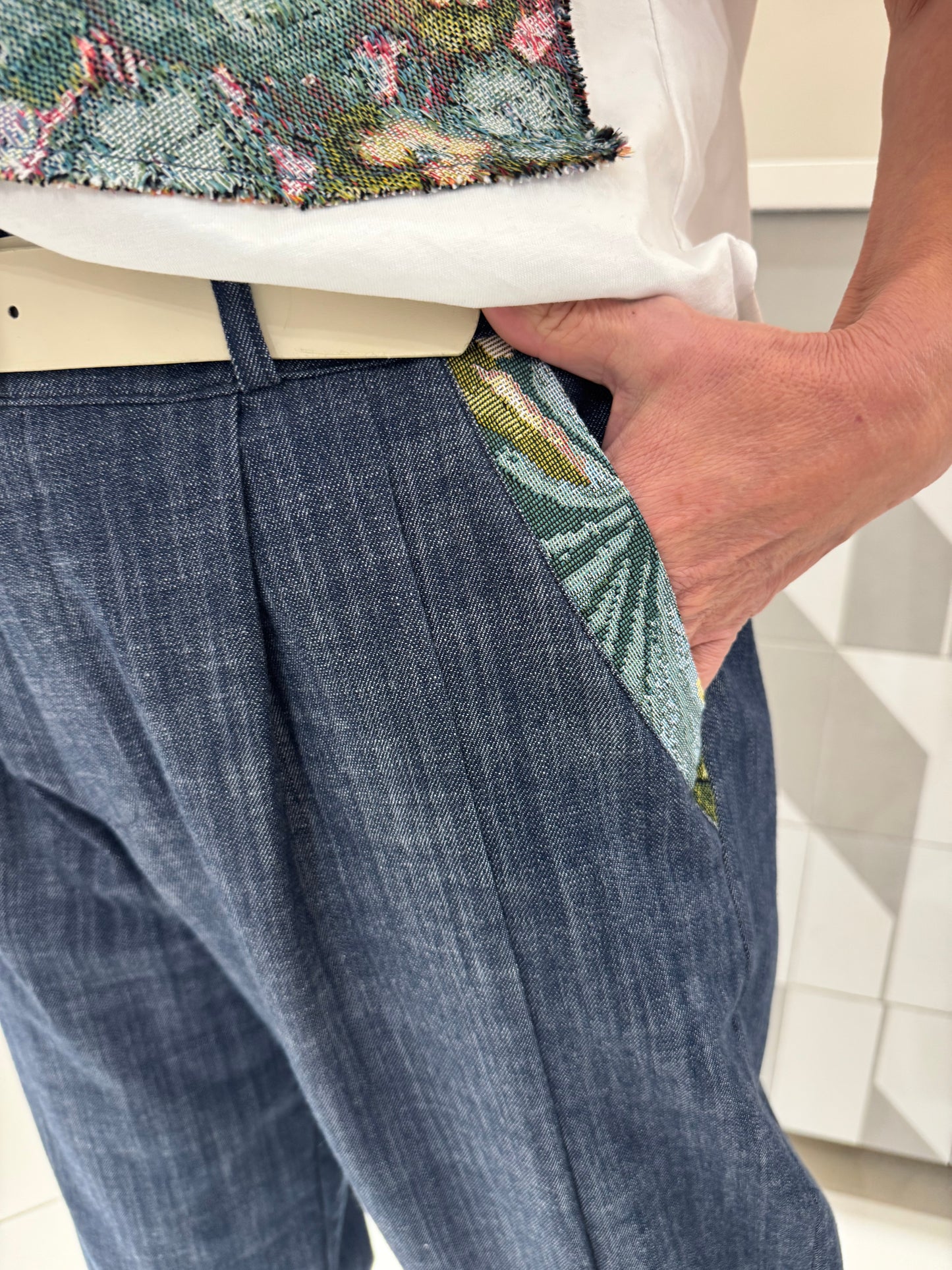 Kelnės plono džinsinio audinio (K602)