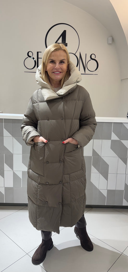 Ilga dvipuse pūkinė striukė (B214) modelis didintas