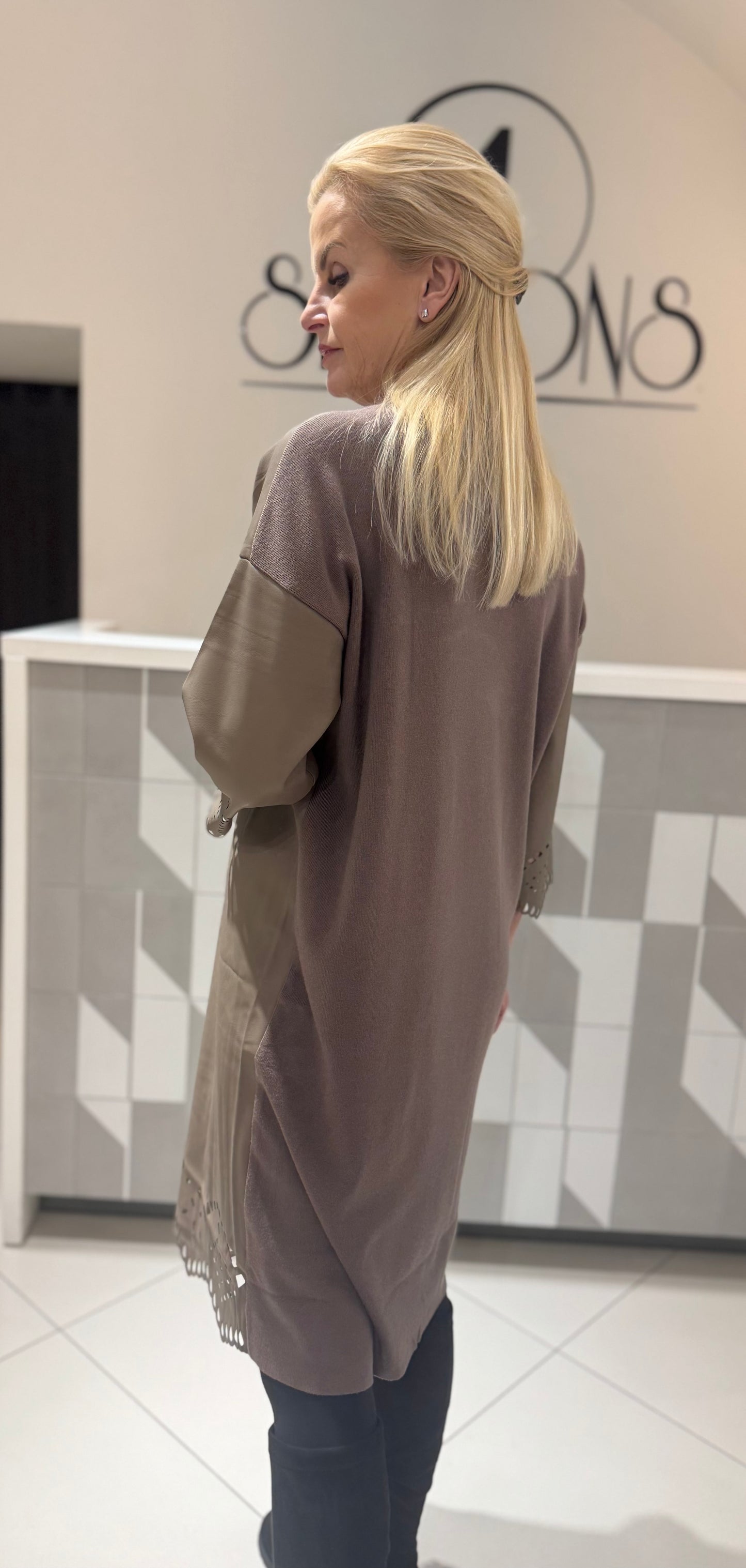 Suknelė su eko oda (S173)