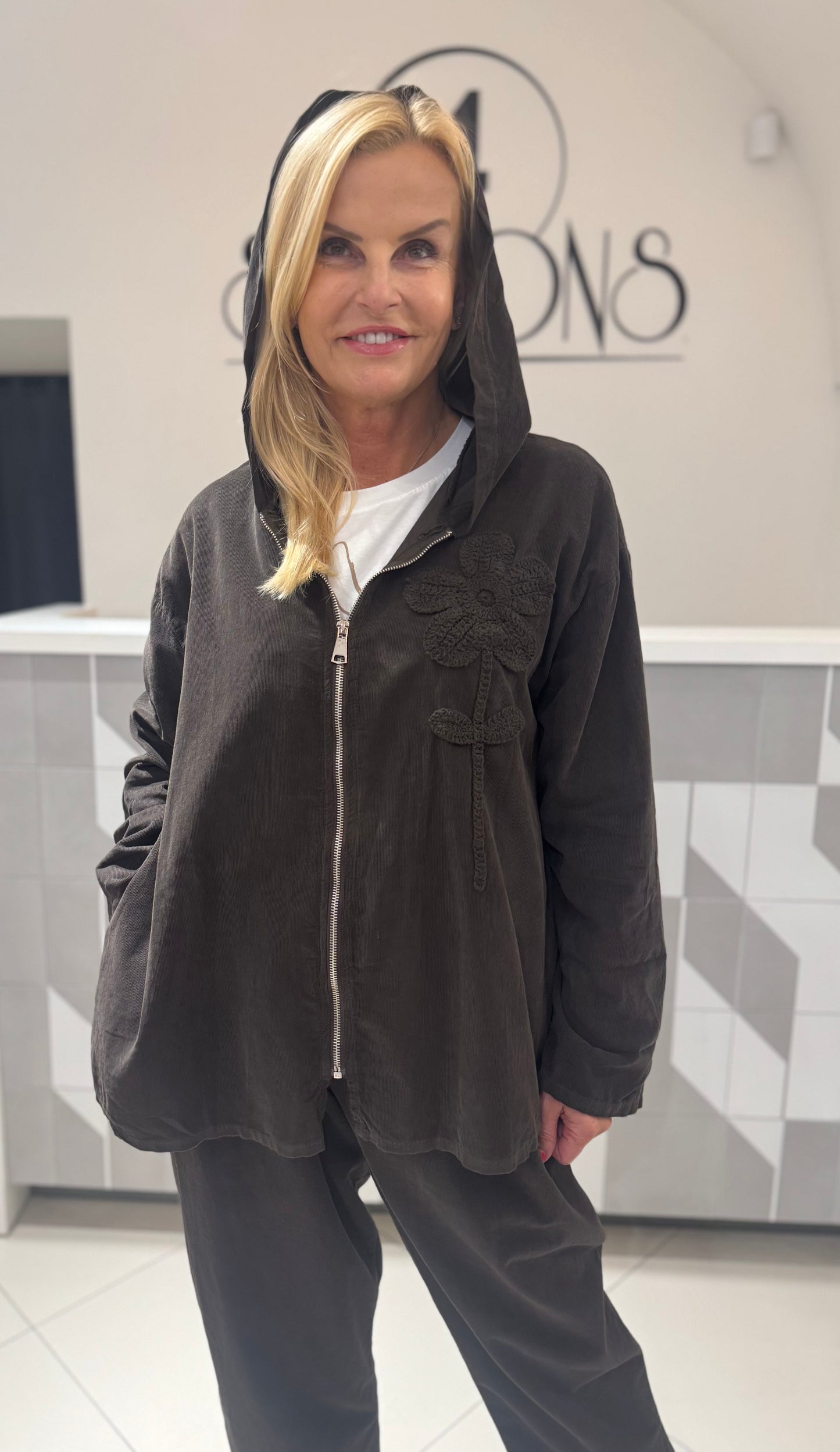 Smulkaus velvetinio audinio bliuzonas su užtrauktuku (Sv152)