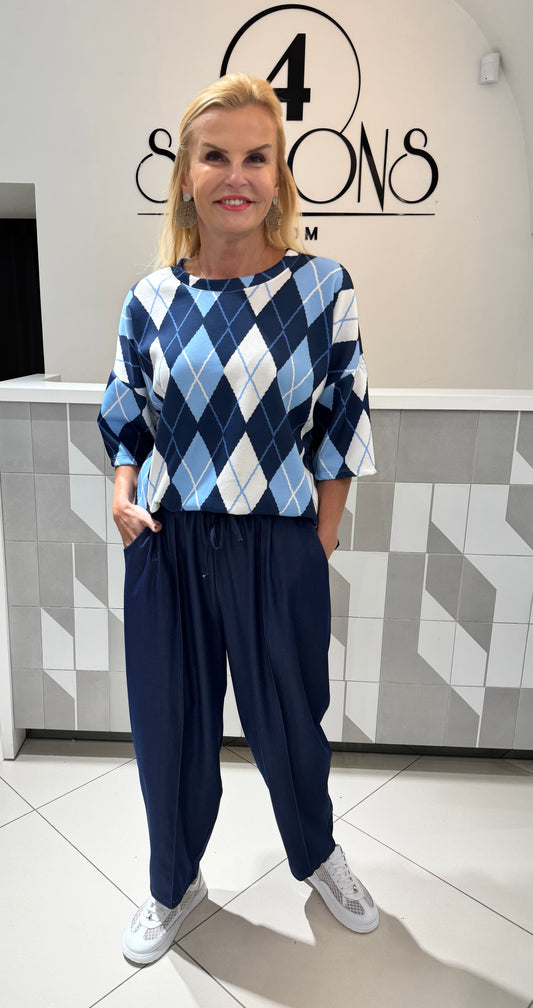 Plono džinsinio audinio kelnės didesniam dydžiui (K590)