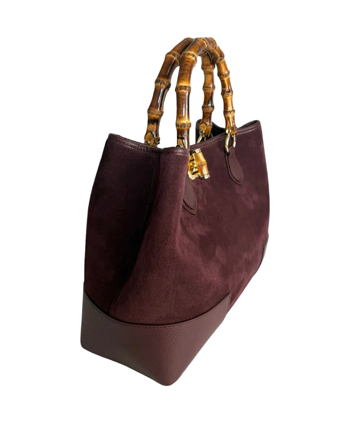 Rankinė skeltinės odos su bambuko rankena (R66)