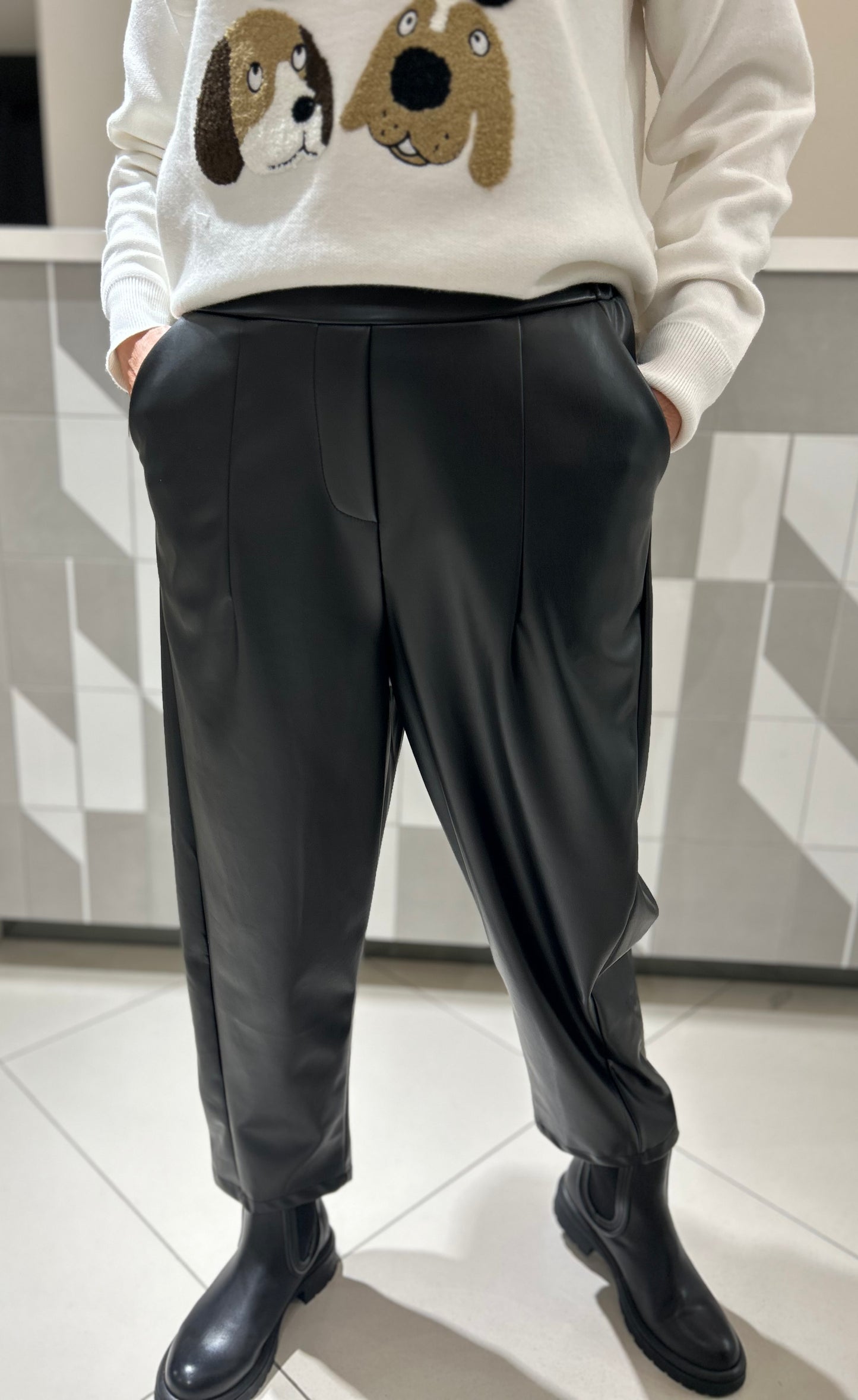 Eko odos kelnės (K543)modelis didintas