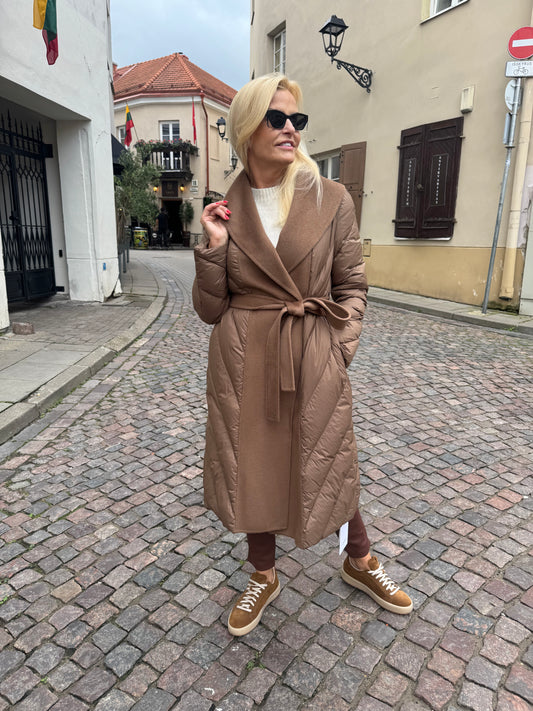 Natūralių pūkų paltas su vilna ( pl75)
