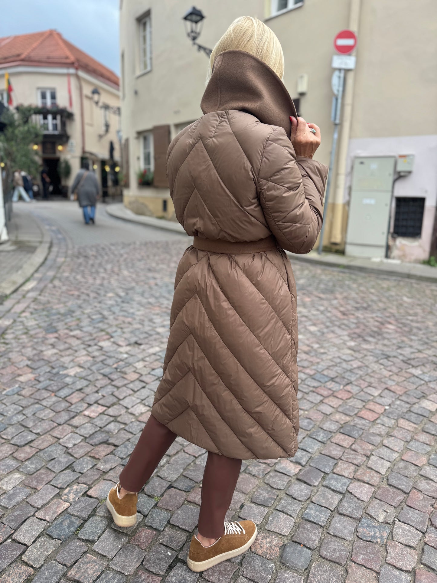 Natūralių pūkų paltas su vilna ( pl75)