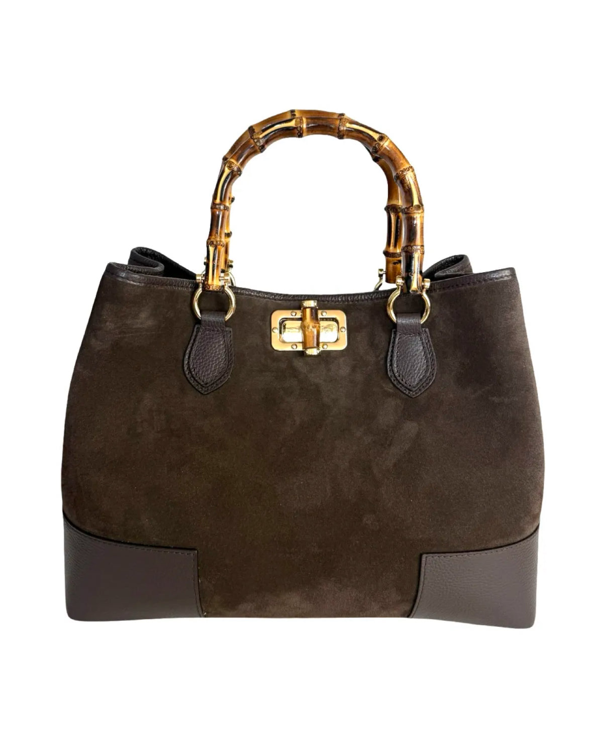 Rankinė skeltinės odos su bambuko rankena (R66)