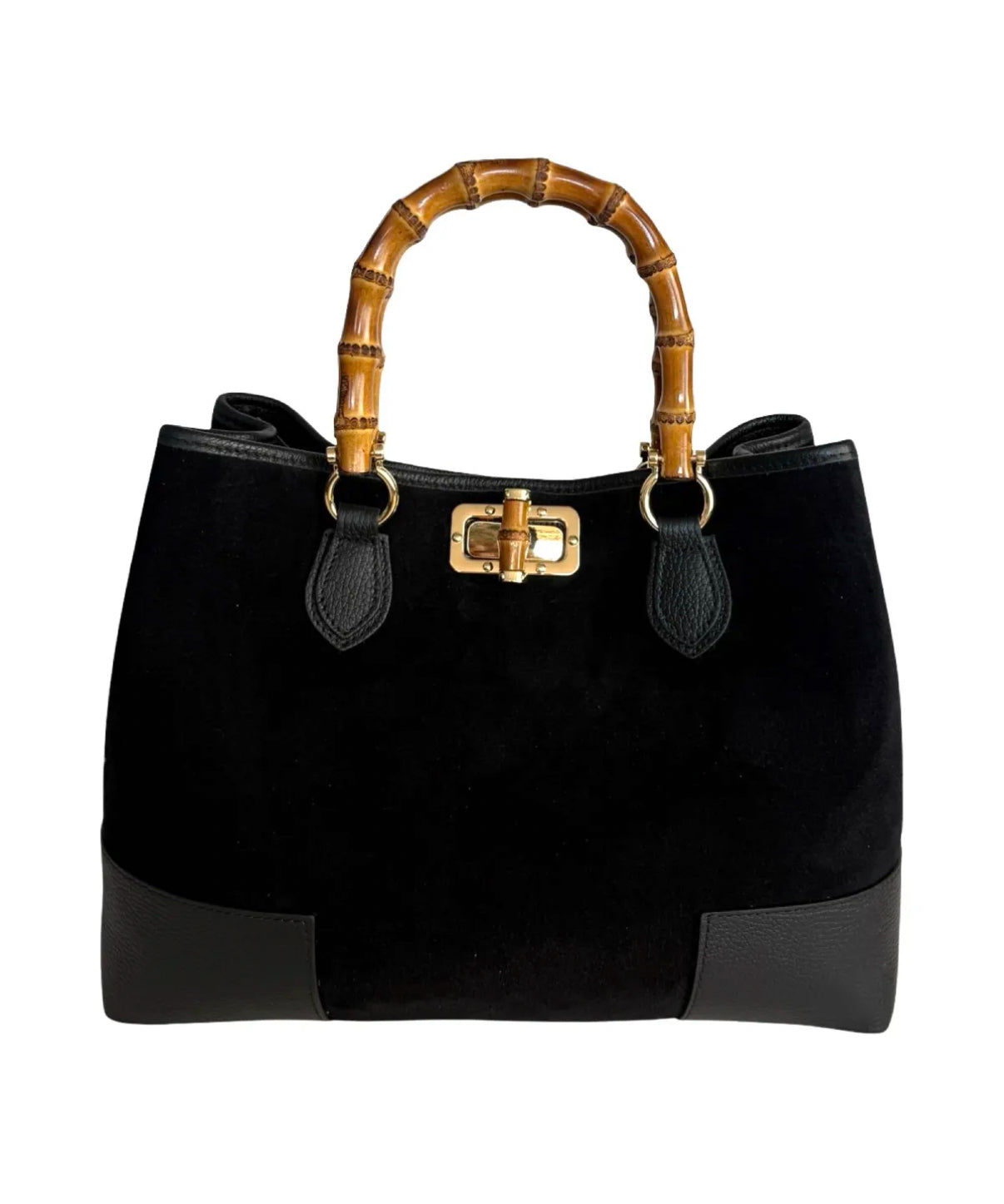 Rankinė skeltinės odos su bambuko rankena (R66)