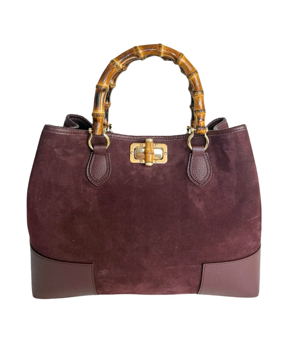 Rankinė skeltinės odos su bambuko rankena (R66)