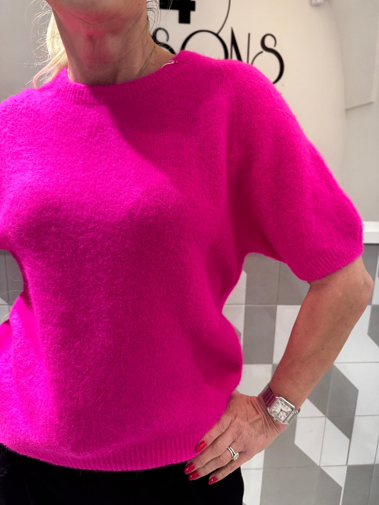 Baby alpakos vilnos megztukas trumpomis(m509) rankovėmis