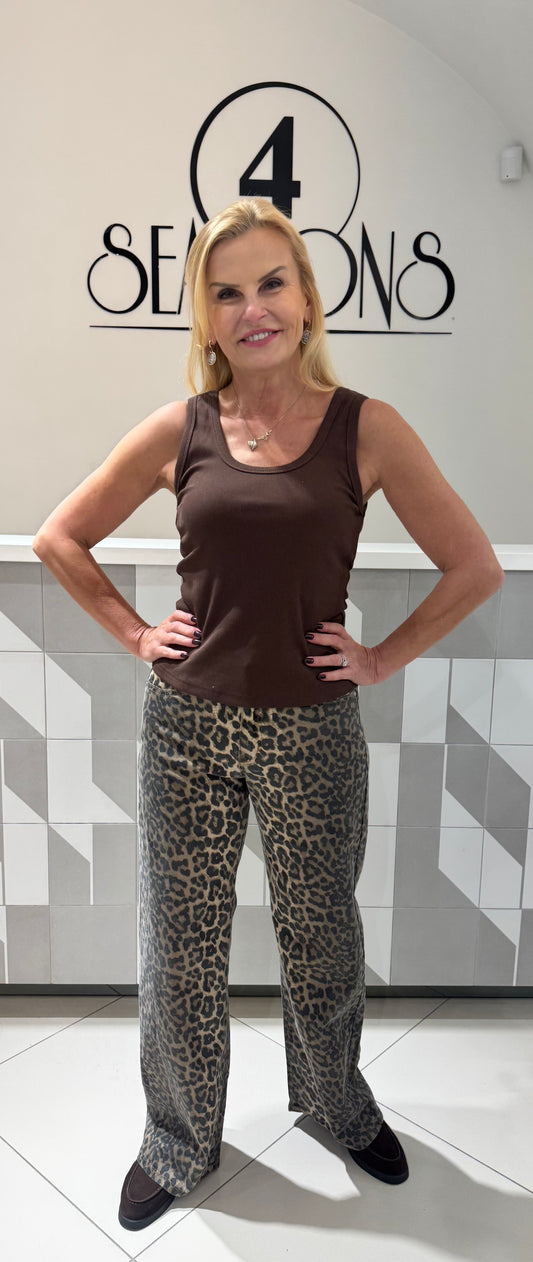 Džinsai gyvūnų rašto (modelis didintas) (K533)