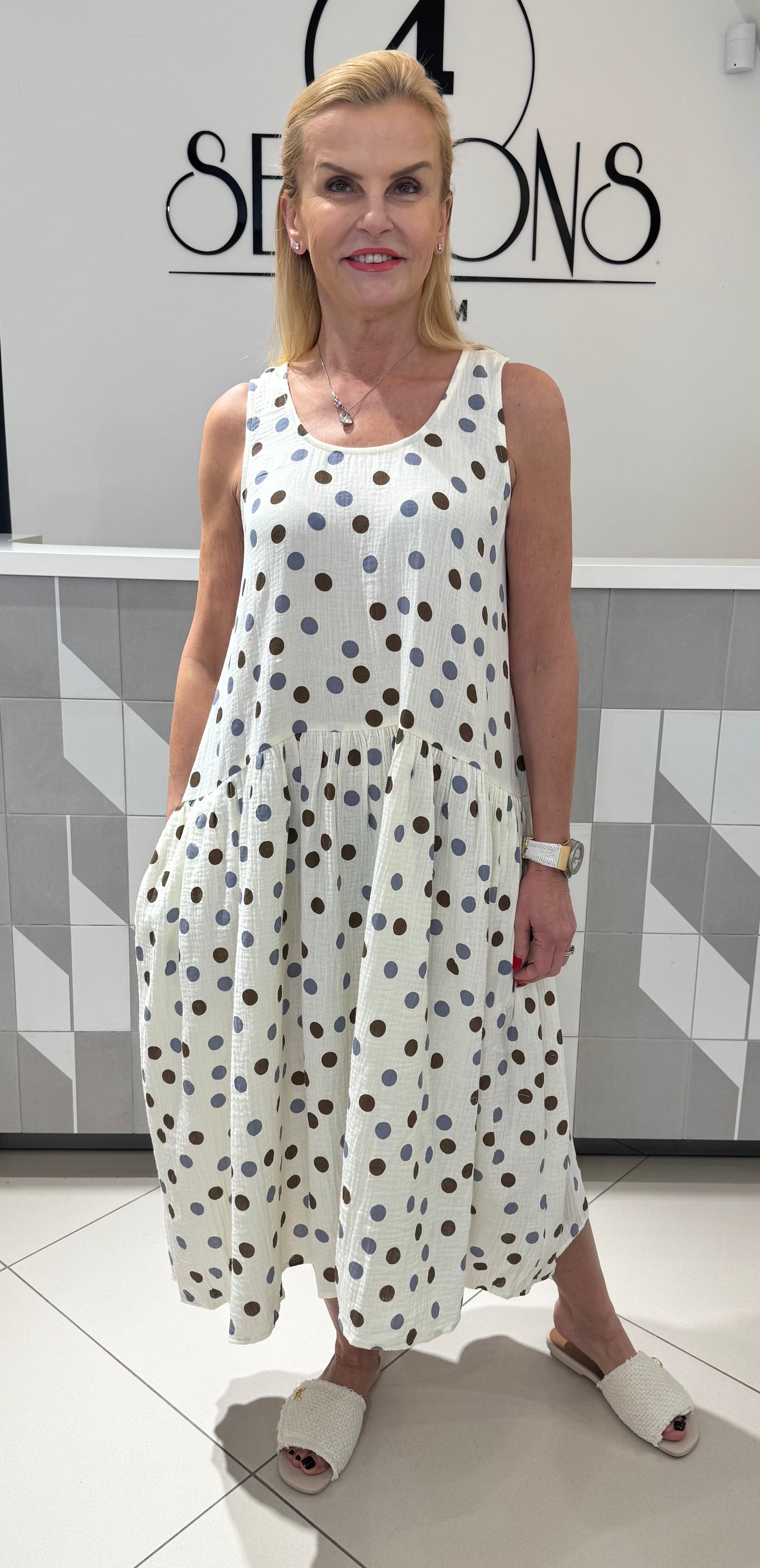 Suknelė su žirniais S232)