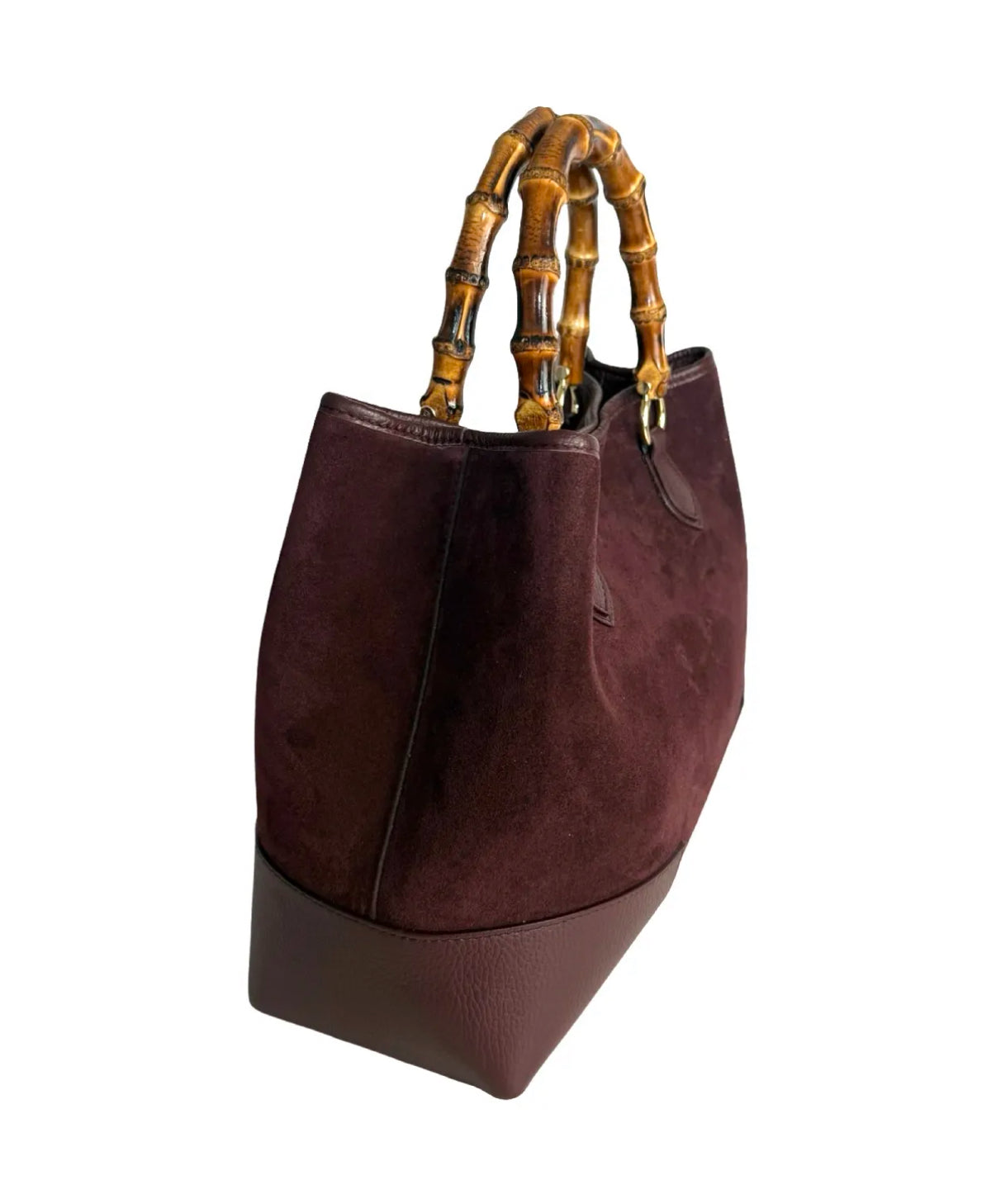 Rankinė skeltinės odos su bambuko rankena (R66)