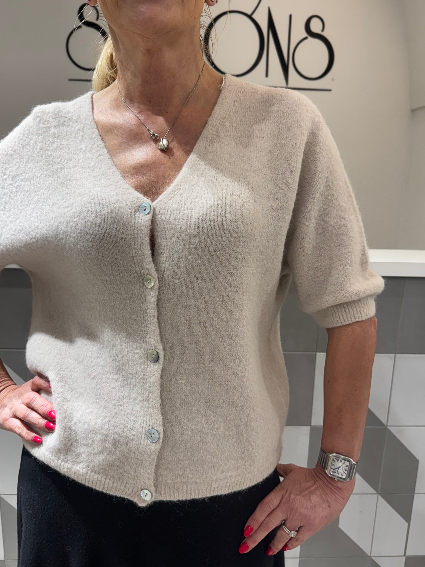 Baby alpakos vilnos kardiganas (m508)