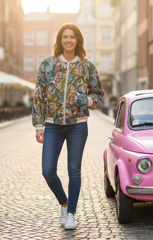 Striukė -bomberis su džinsiniu audiniu (Sv158)