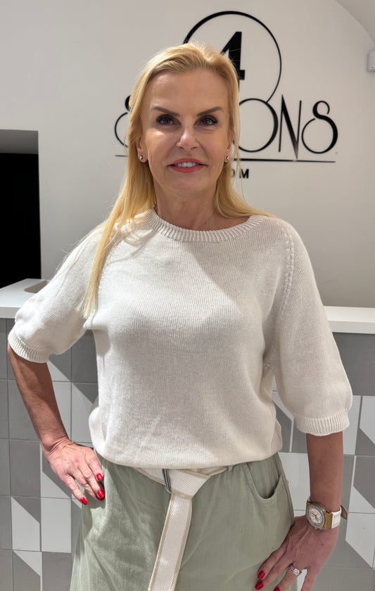 Megztukas trumpomis rankovėmis (M550)