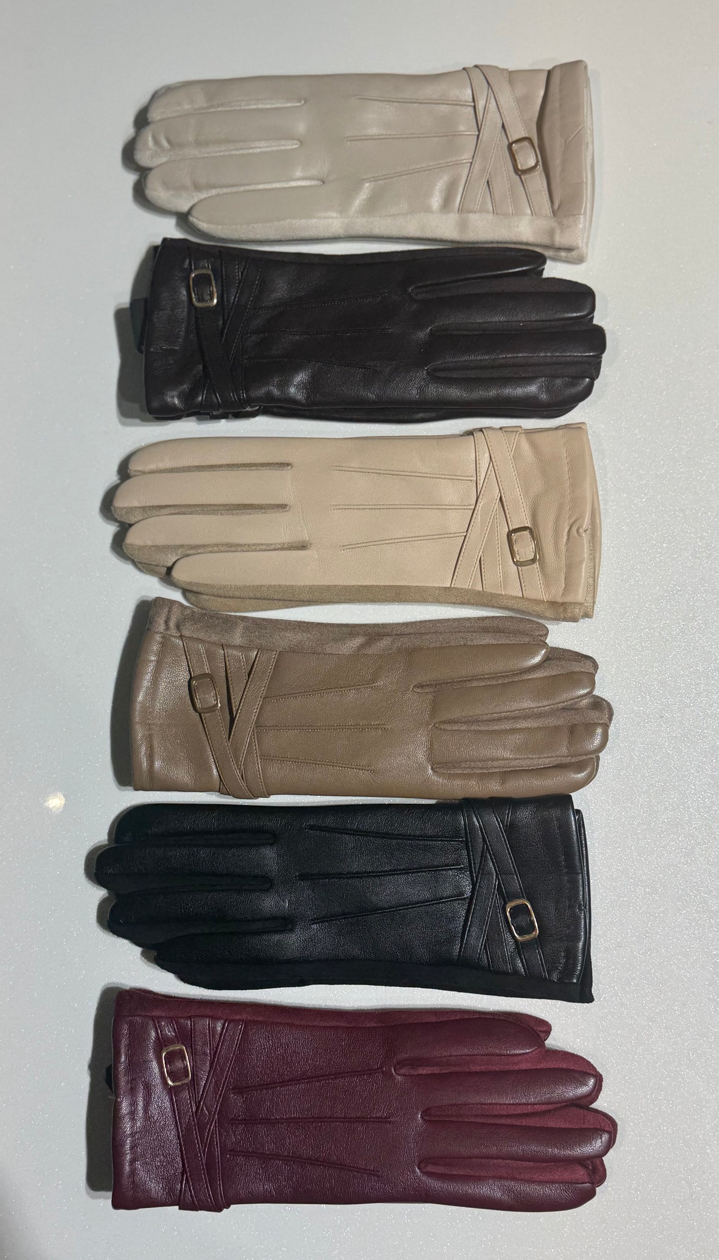 Eko odos pirštinės su dirželiais ( D76)