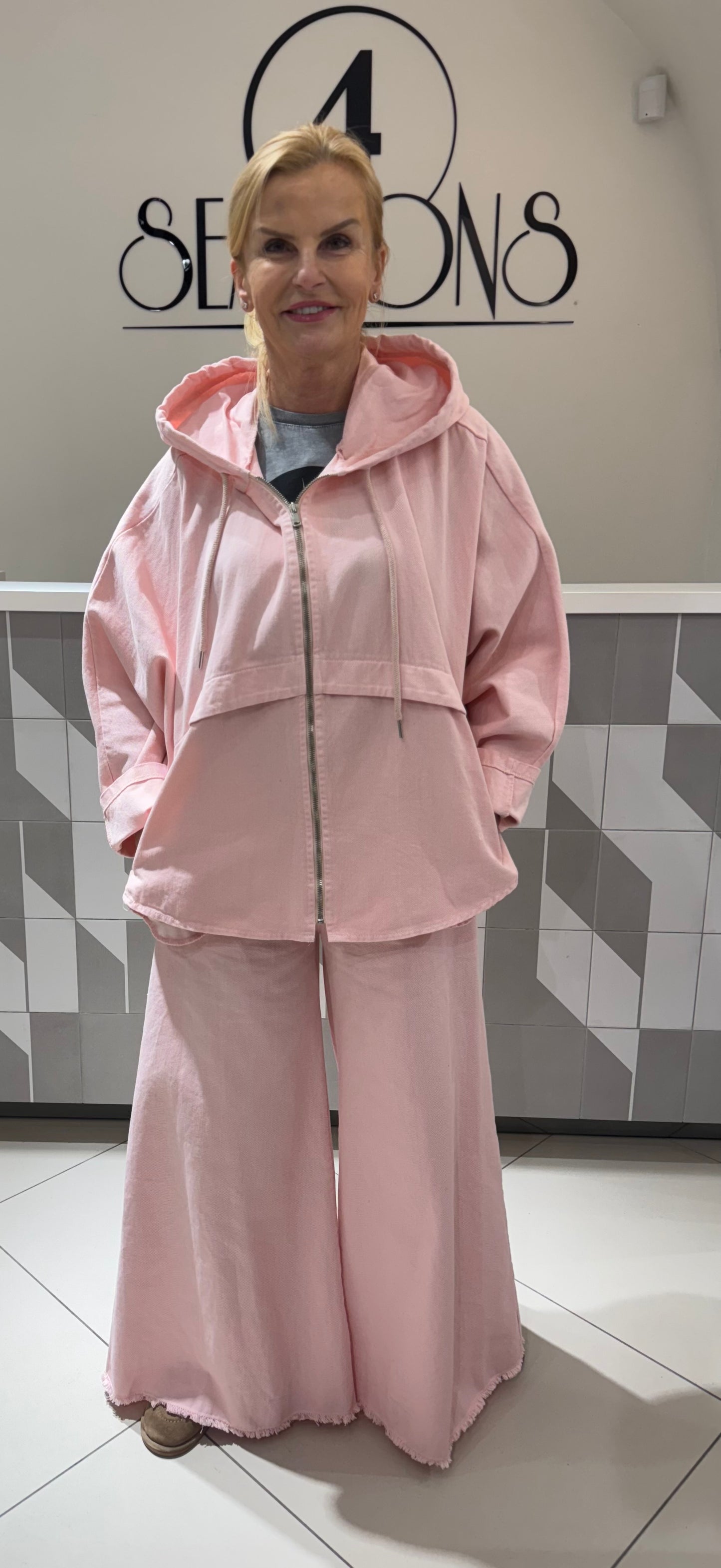 Džinsinio audinio striukė su užtrauktuku (sv157)