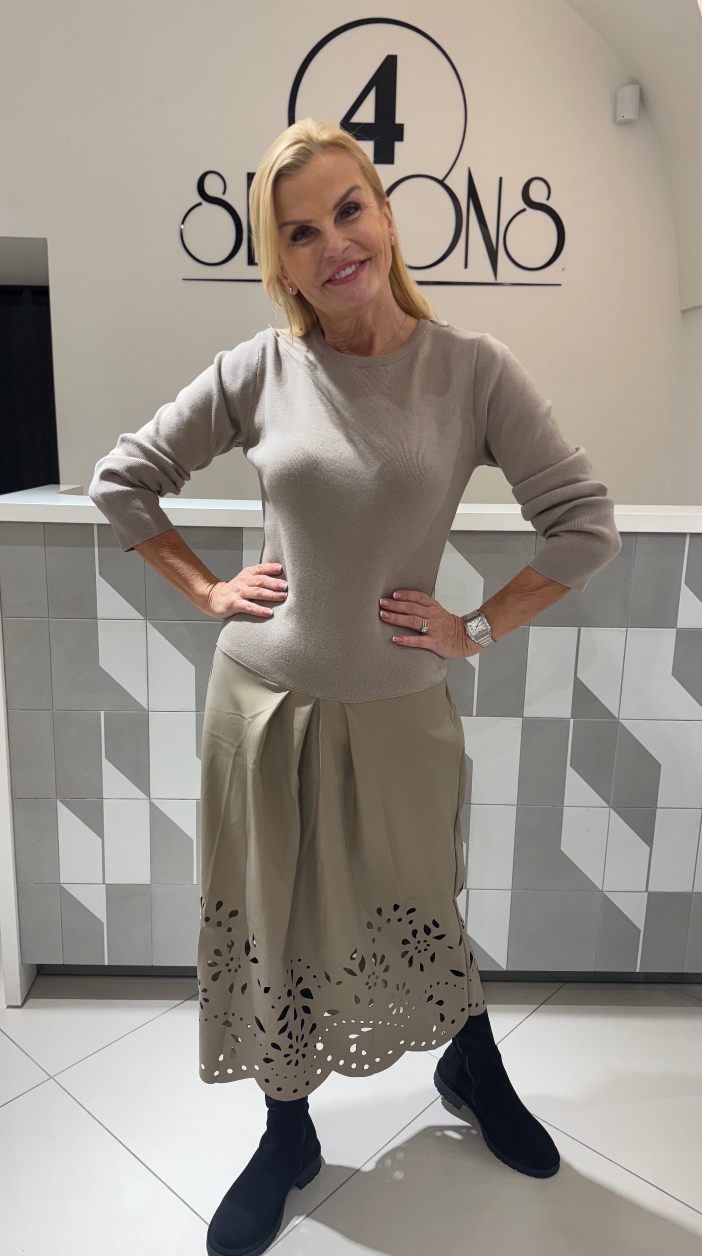 Suknelė su eko oda (S172)