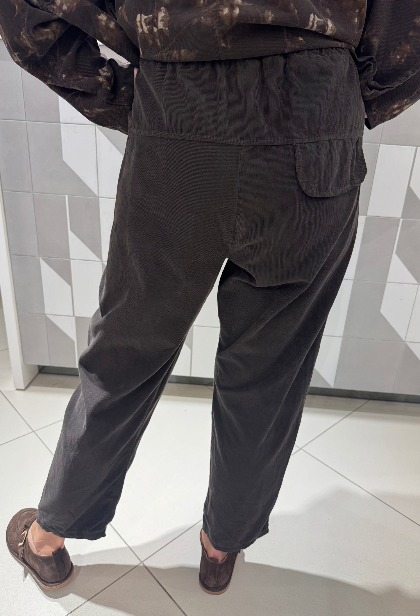 Smulkaus velvetinio audinio kelnės (K522)