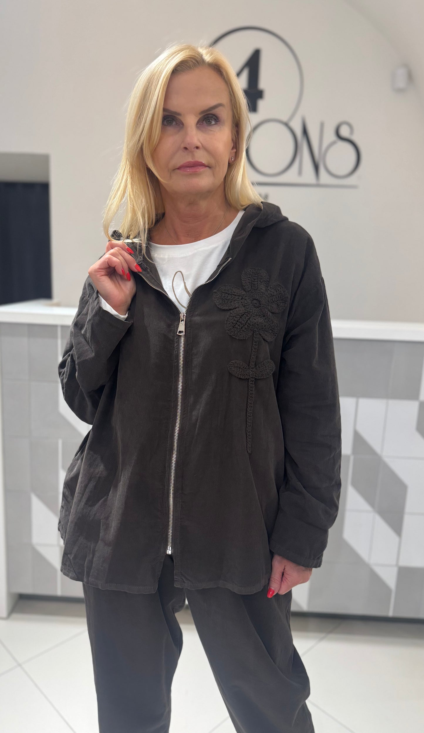 Smulkaus velvetinio audinio bliuzonas su užtrauktuku (Sv152)