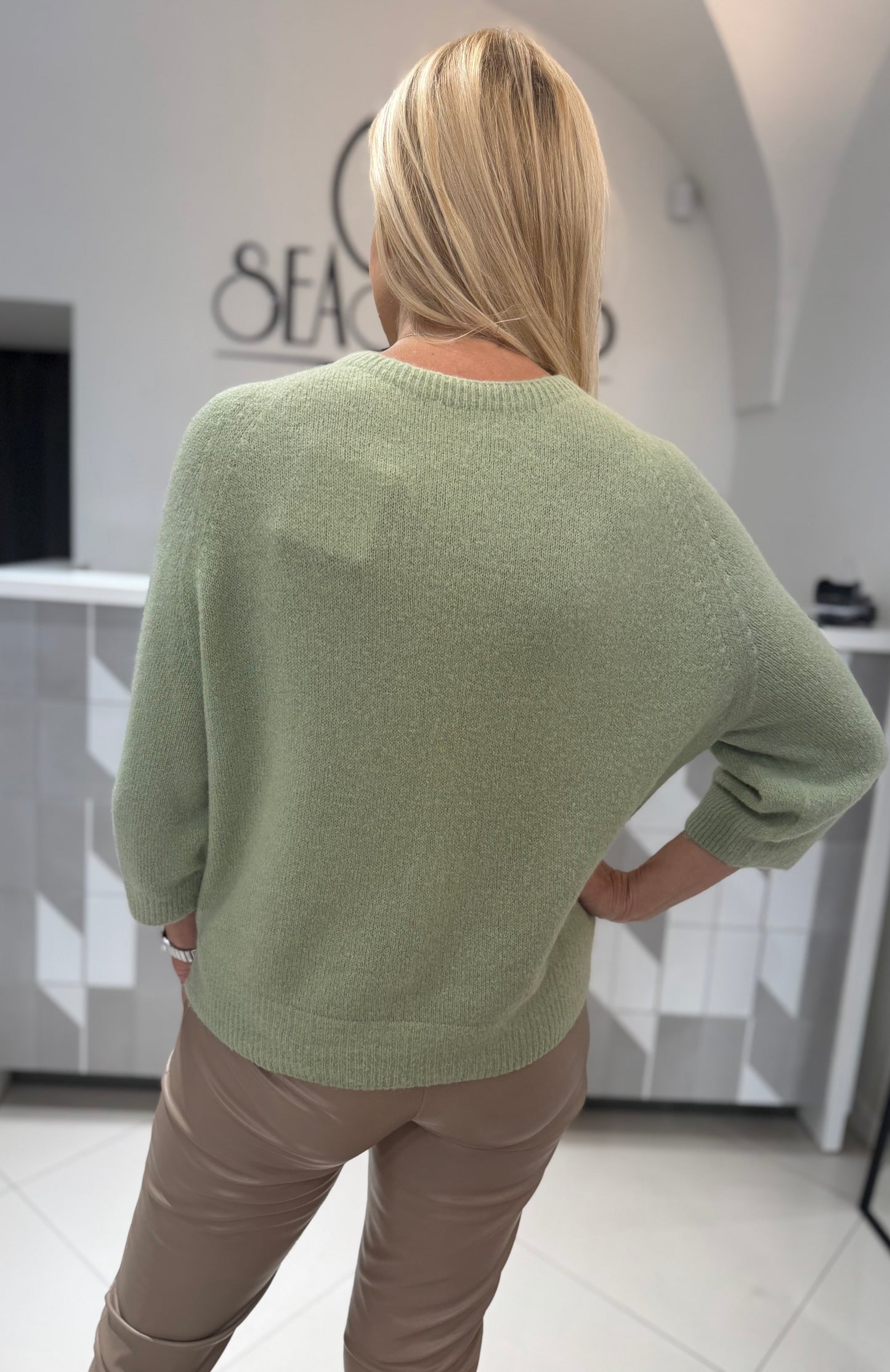 Megztukas su baby alpakos vilna su 3/4 rankovėmis (m433)