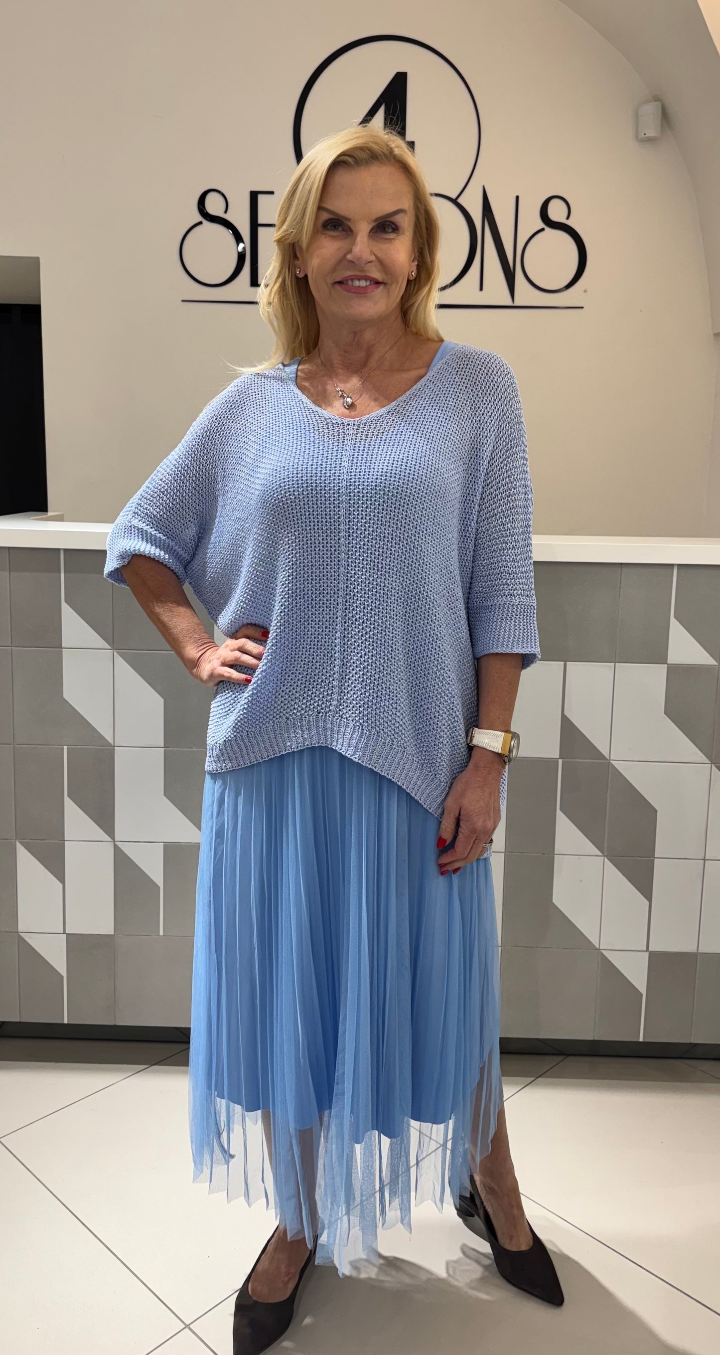 Suknelė su megztuku (S227)