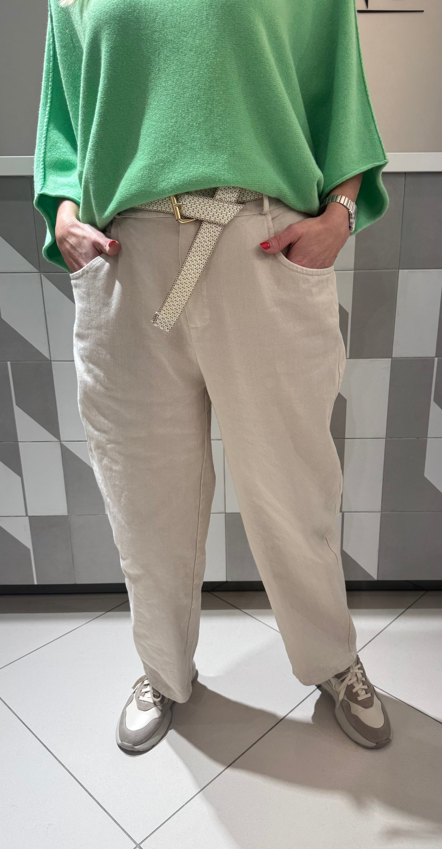 Džinsinio audinio kelnės didesniam dydžiui (k571)