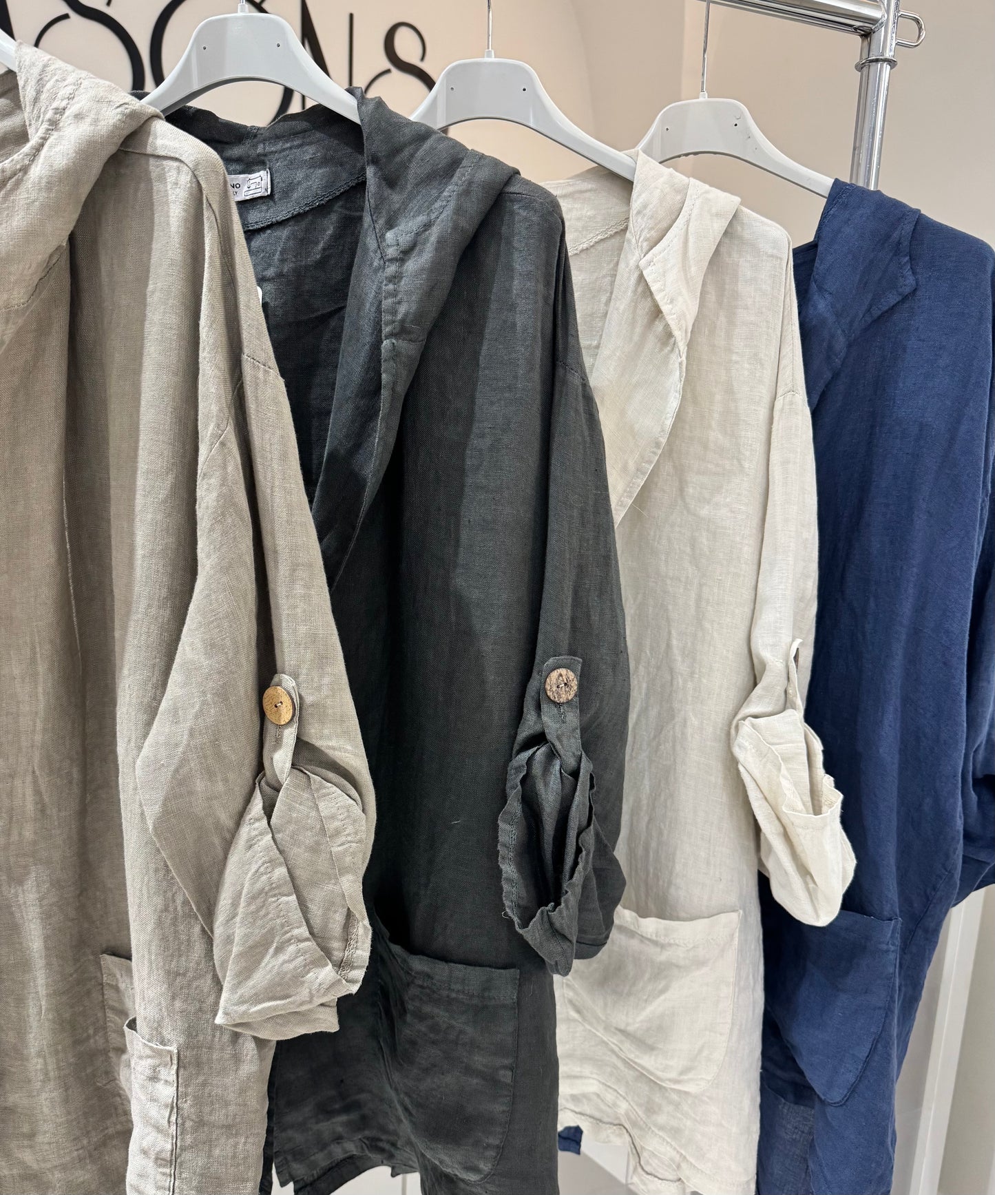 Lininis švarkas su goubtuvu (Sv169)