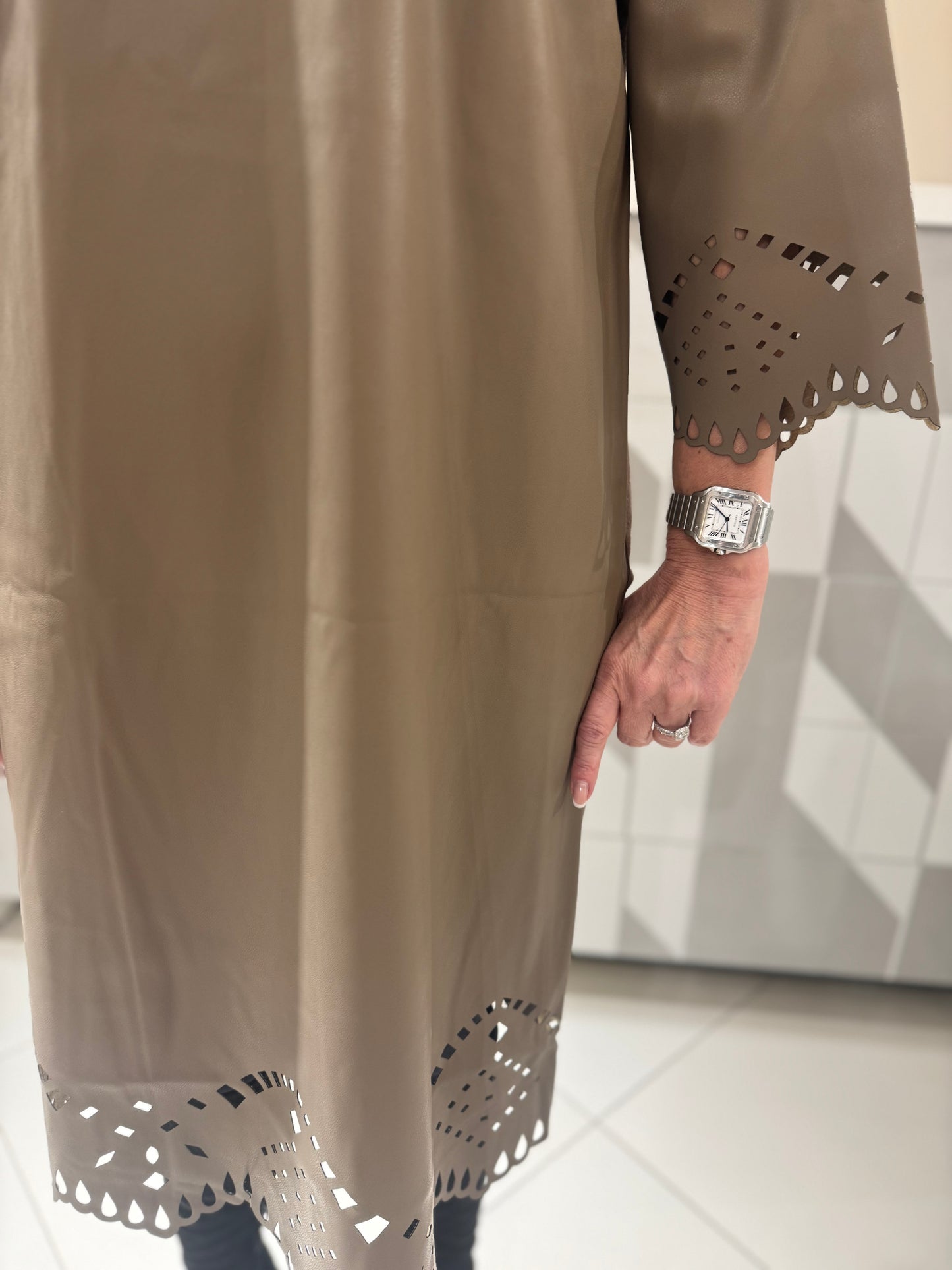 Suknelė su eko oda (S173)