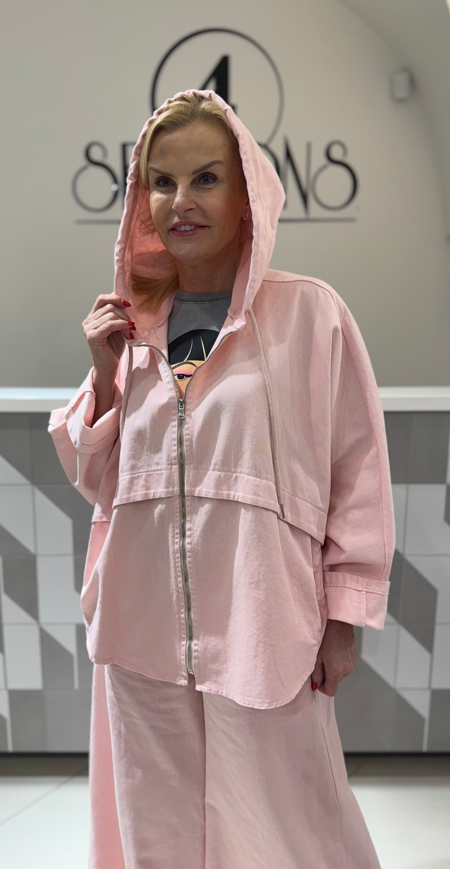 Džinsinio audinio striukė su užtrauktuku (sv157)