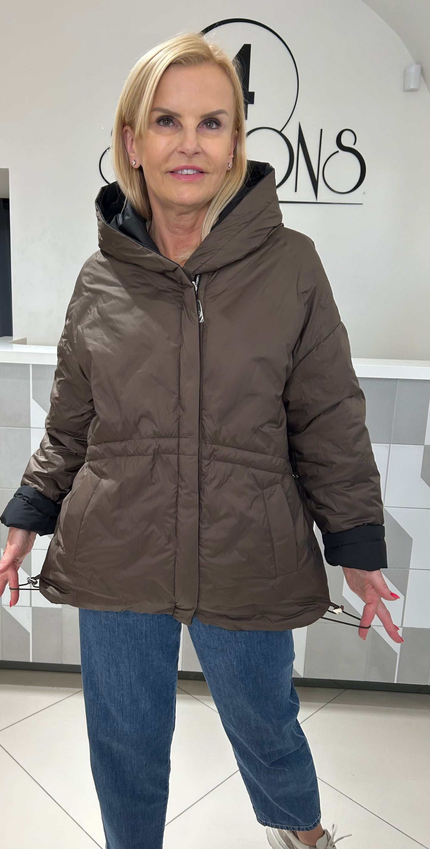 Dvipusė eko pūkų striukė (b286)