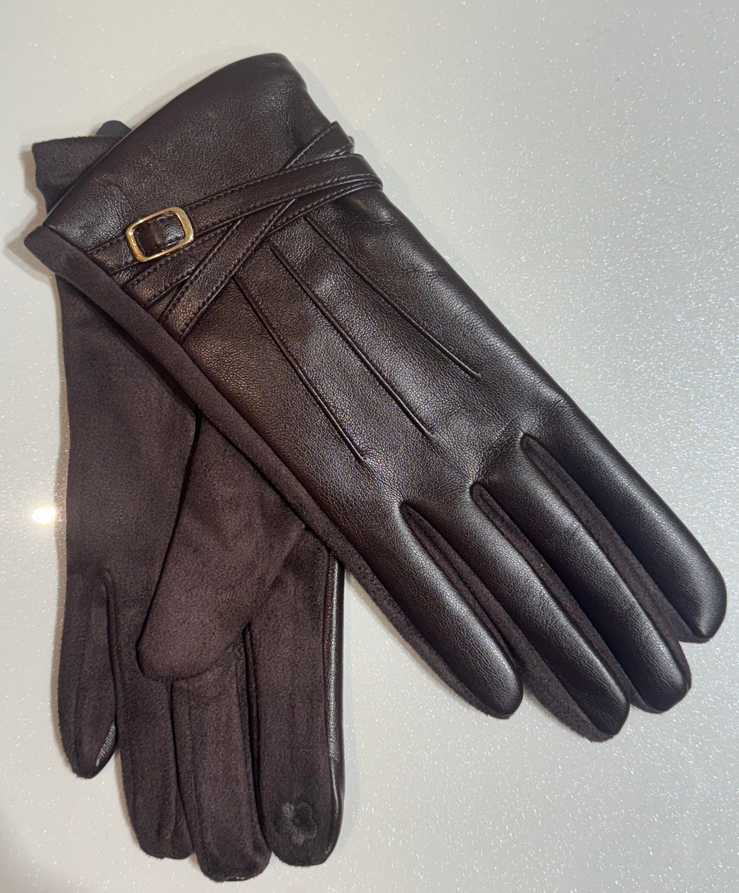 Eko odos pirštinės su dirželiais ( D76)