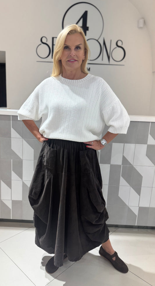 Smulkaus velvetinio audinio sijonas (Si102)