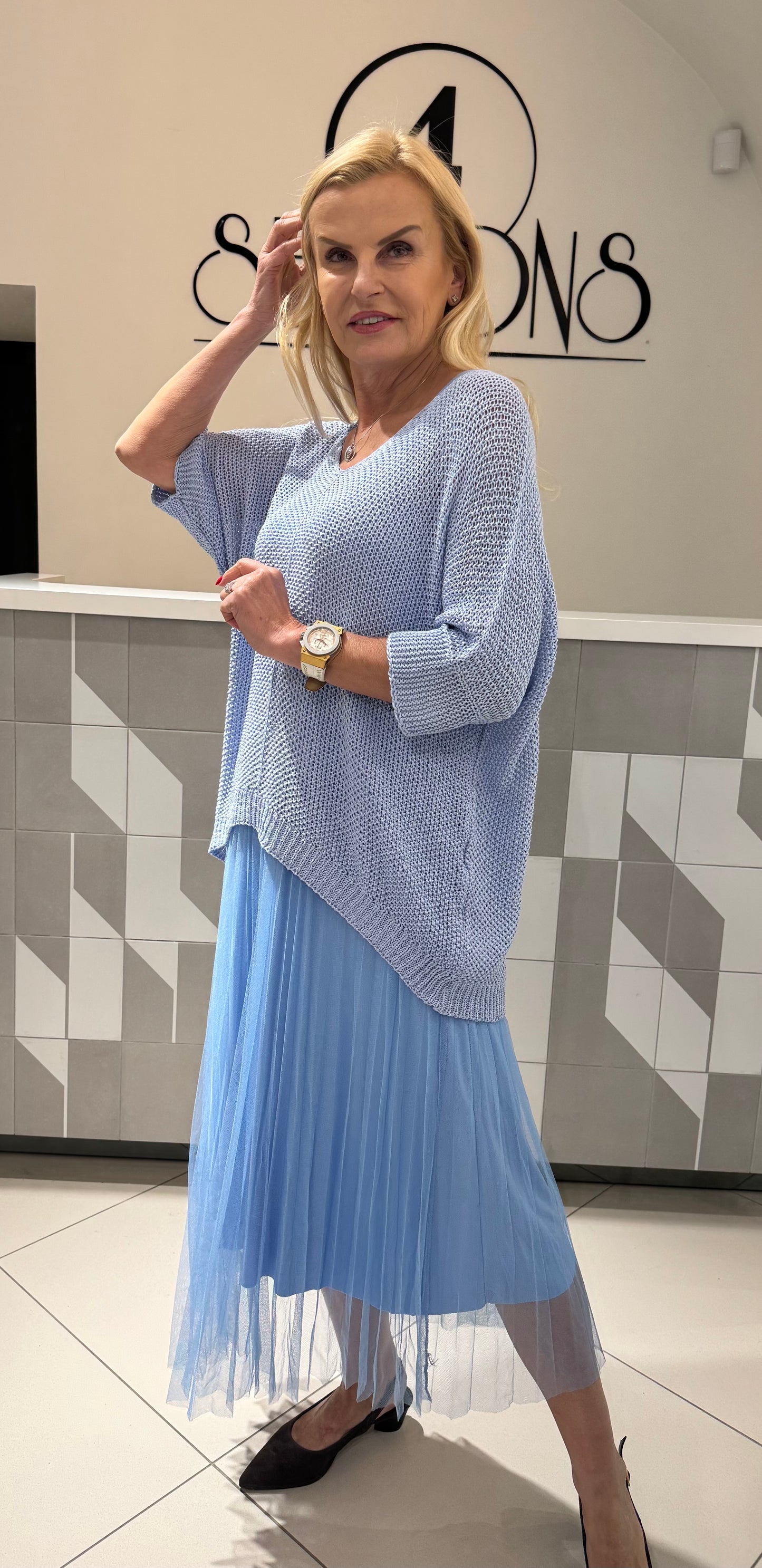 Suknelė su megztuku (S227)