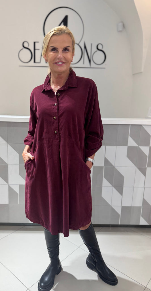 Smulkaus velvetinio audinio suknelė-tunika (S152)