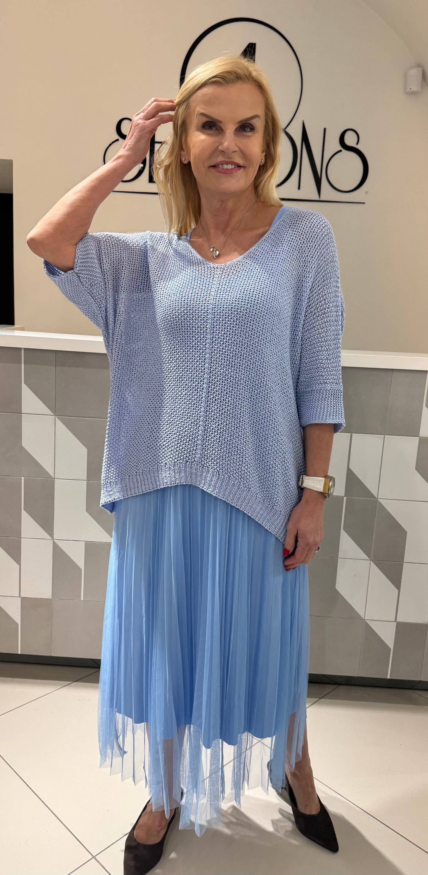 Suknelė su megztuku (S227)