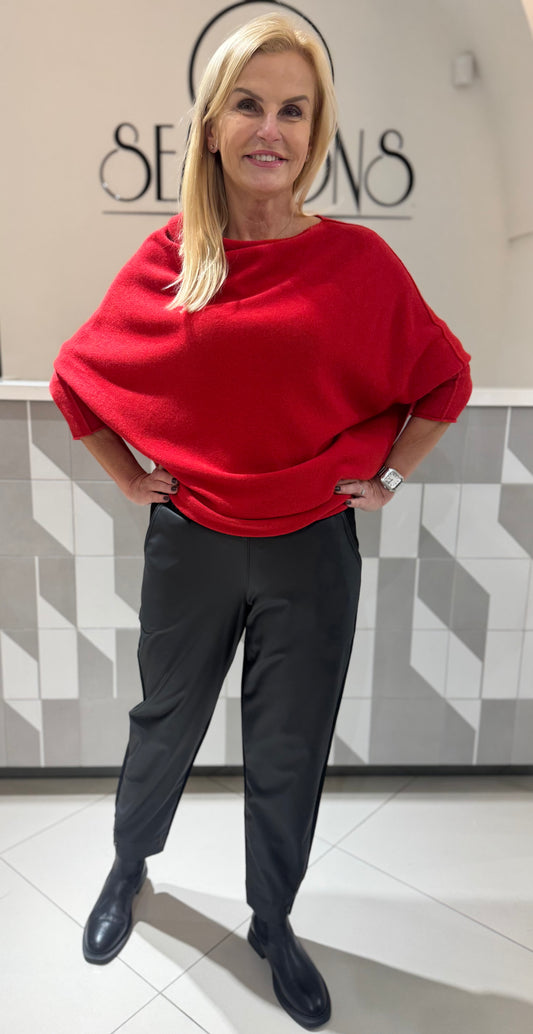 Kelnės didesniam dydžiui su eko oda (k550)