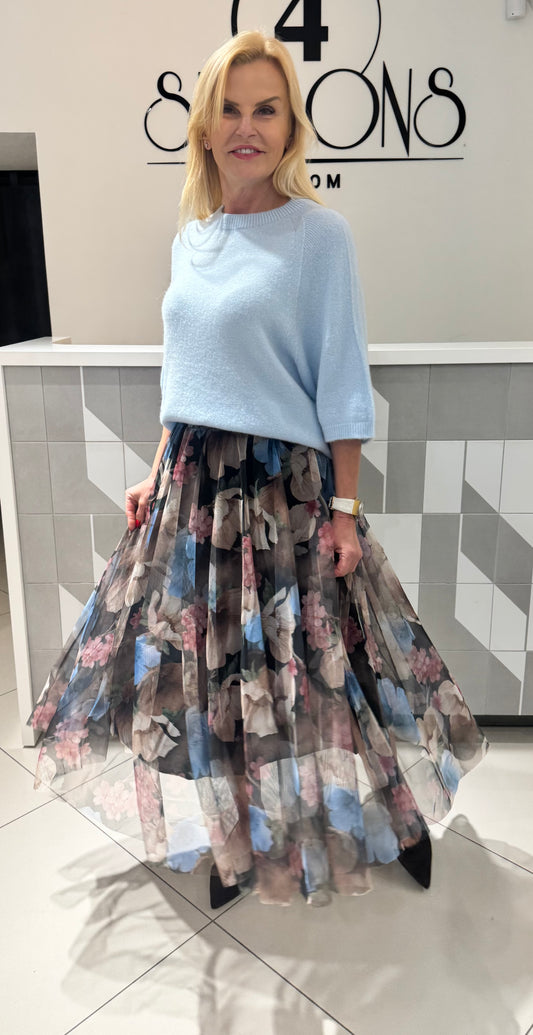 Sijonas tiulinis  gėlėtas (Si127)