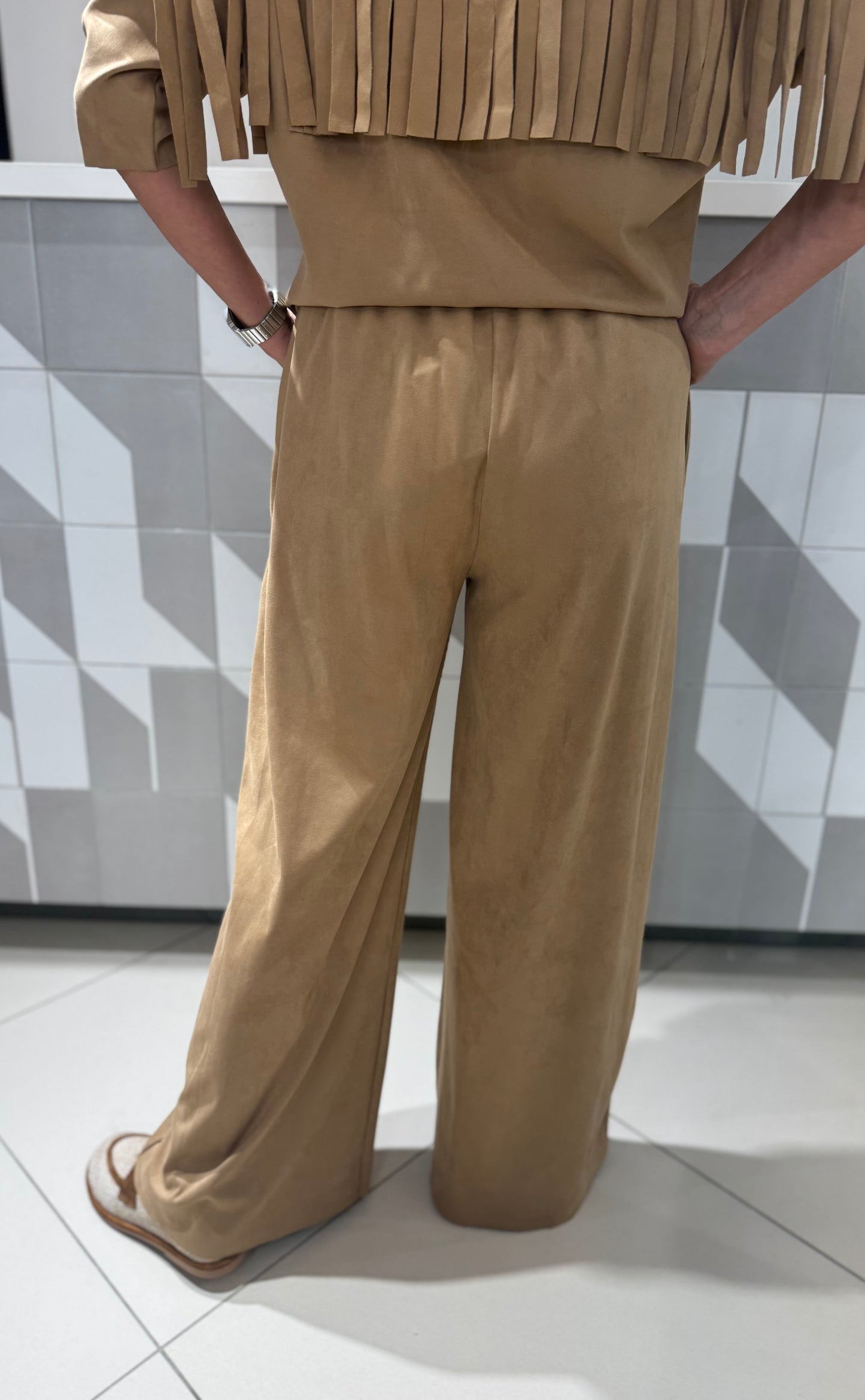 Kelnės didesniam dydžiui (zomšos imitacija )K516)