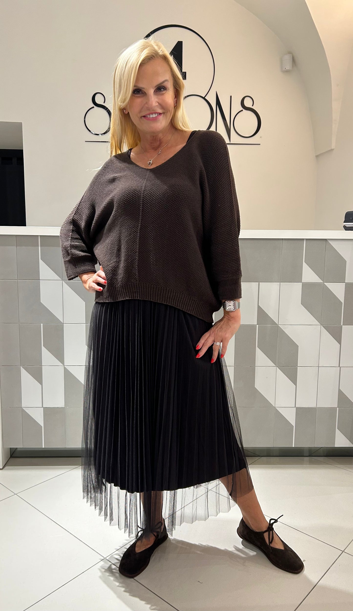 Suknelė su megztuku(S276)