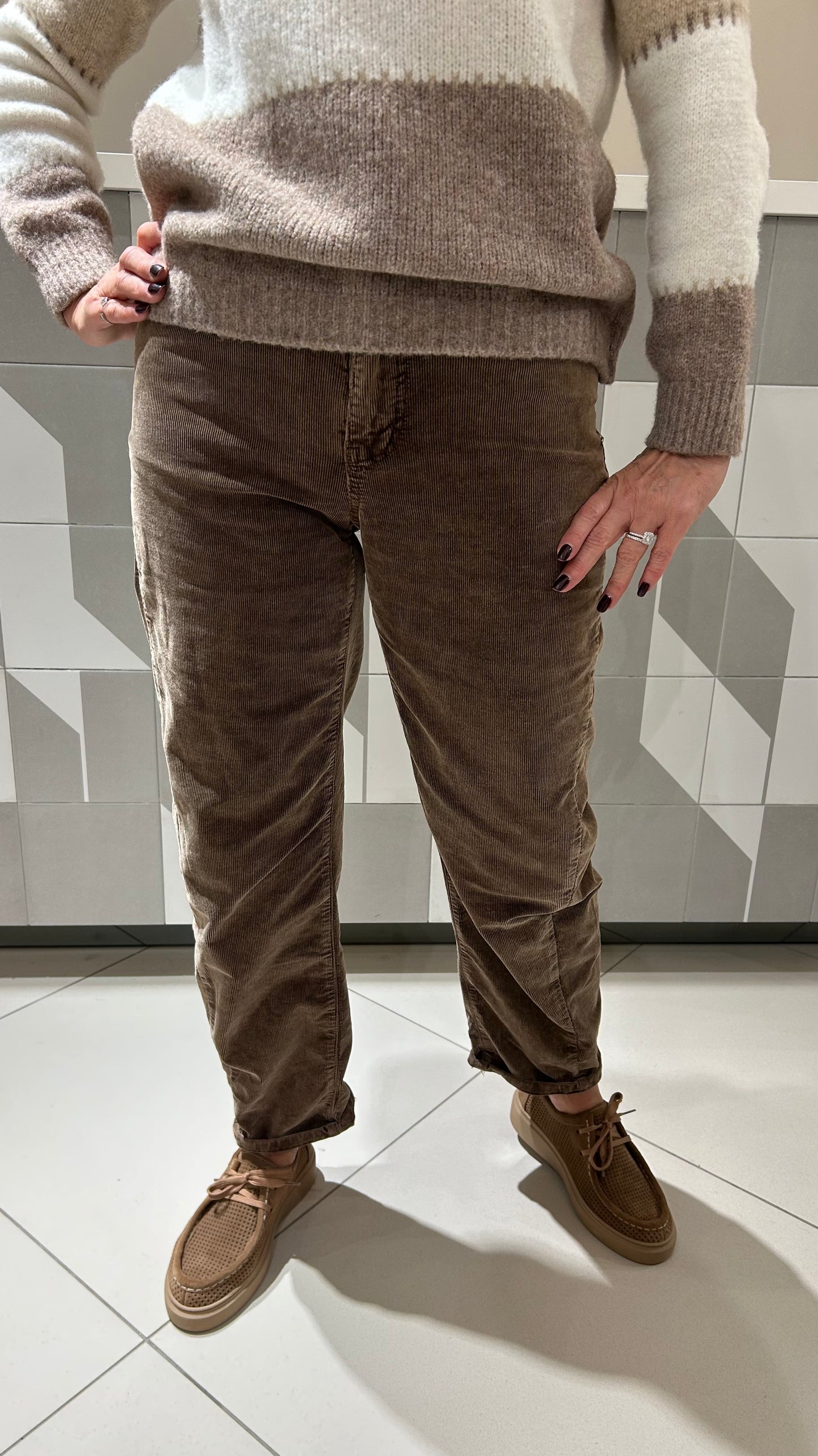 Smulkaus velveto džinsai ( modelis didintas) (k691)