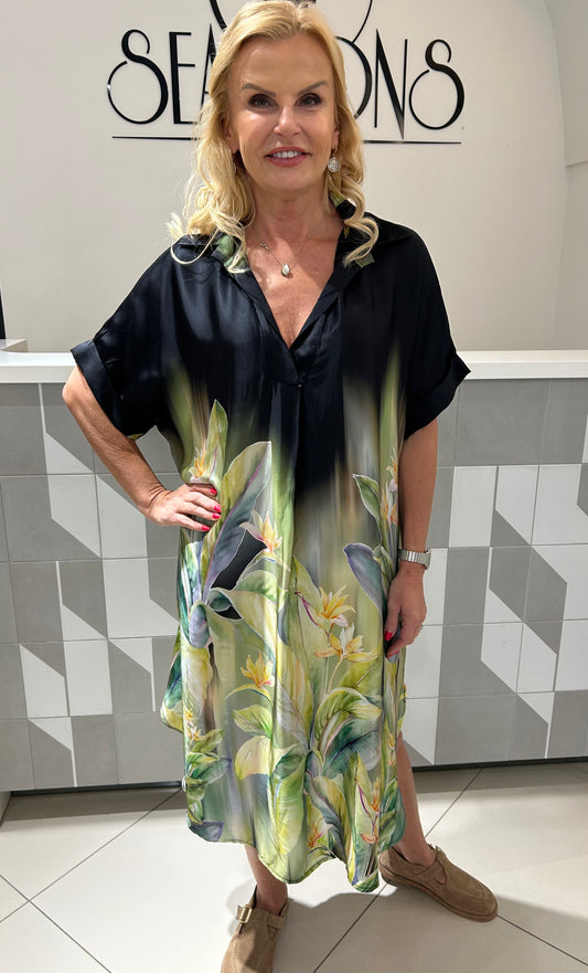 Viskozės ir šilko pluošto suknelė (s189)